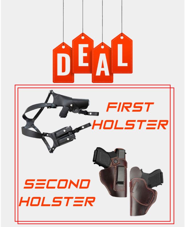 OWB & IWB and Shoulder Leather Holster with mag pouch